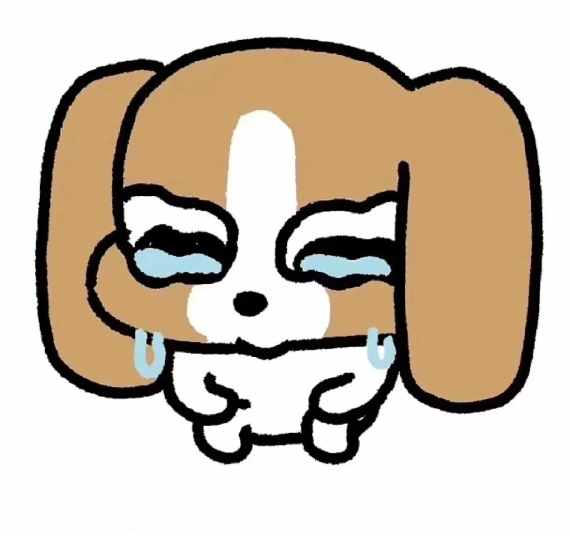 哭泣的小比格插画